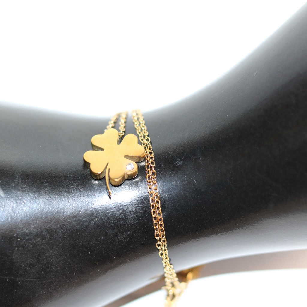 New Gold Four Leaf Clover Necklace